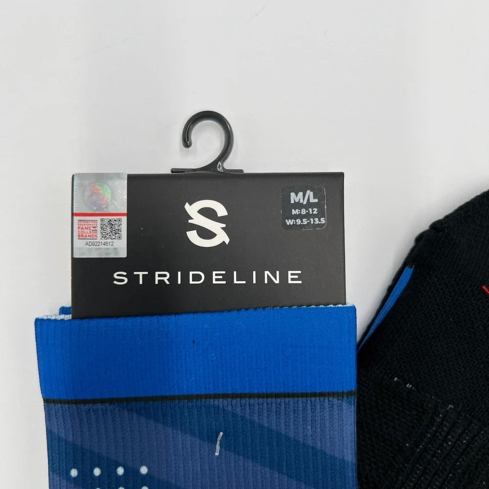 Strideline BYU Cougars Geo Block Premium Full Sub‎ Crew Socks Blue M/L NEW NCAA
